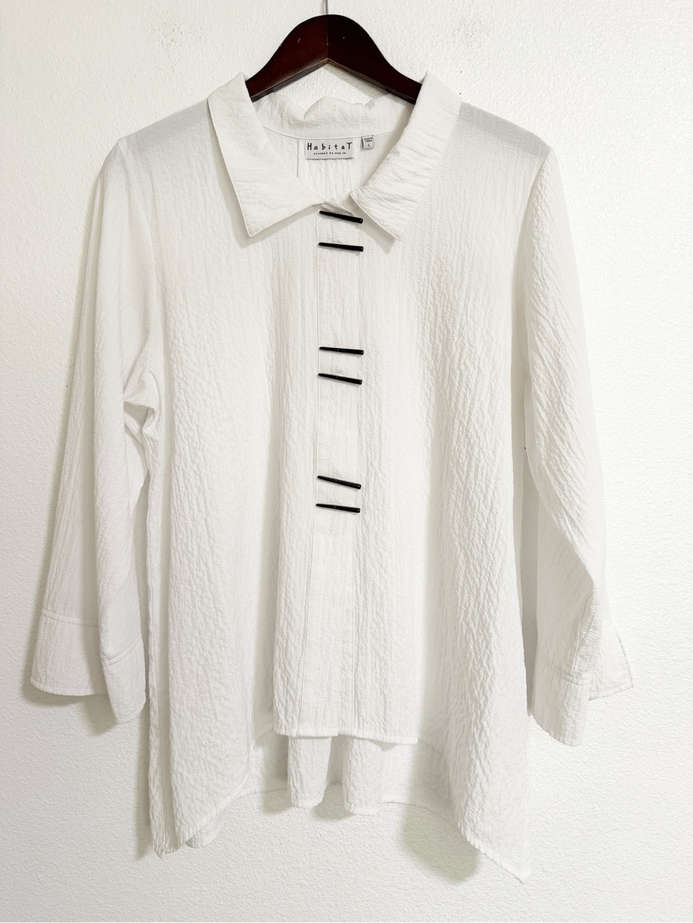 Habitat Crepe Crinkle Button Front Blouse